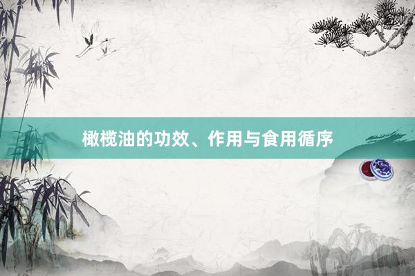 橄榄油的功效、作用与食用循序